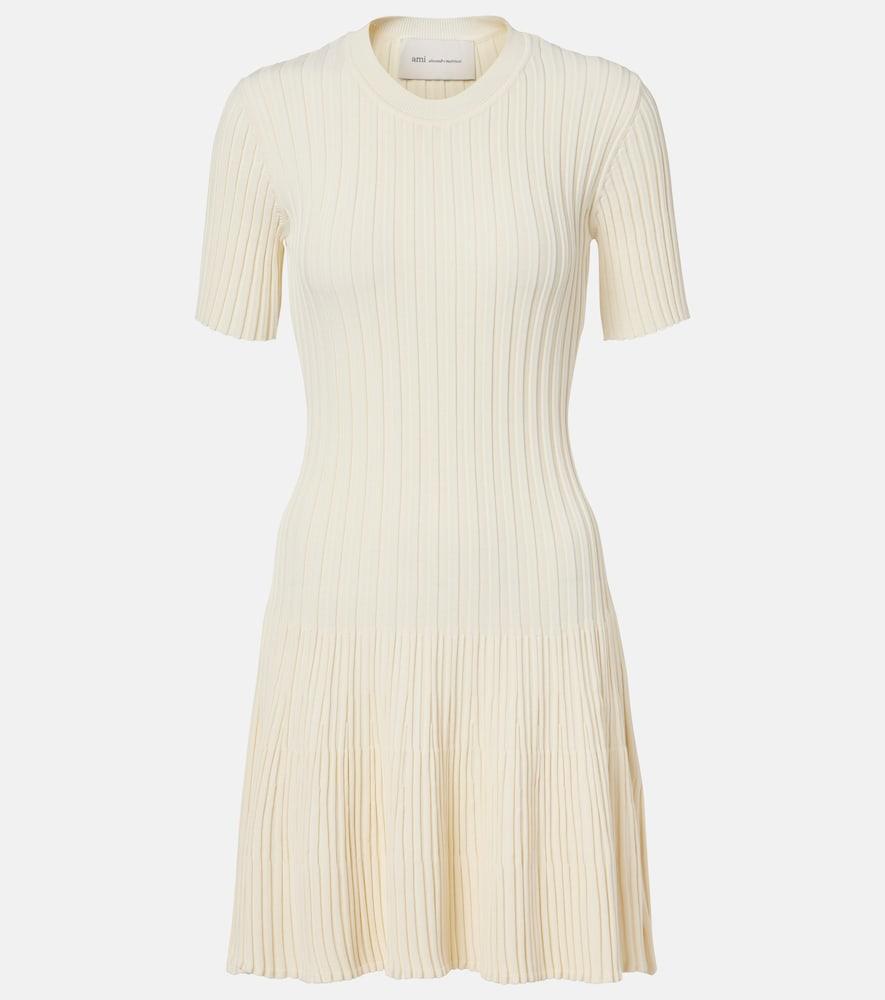 ami paris ribbed-knit minidress