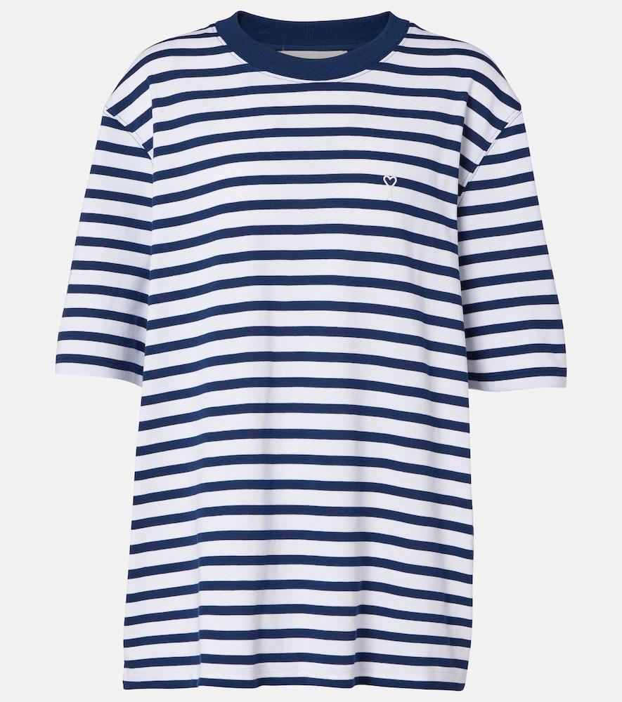 ami paris striped cotton jersey t-shirt
