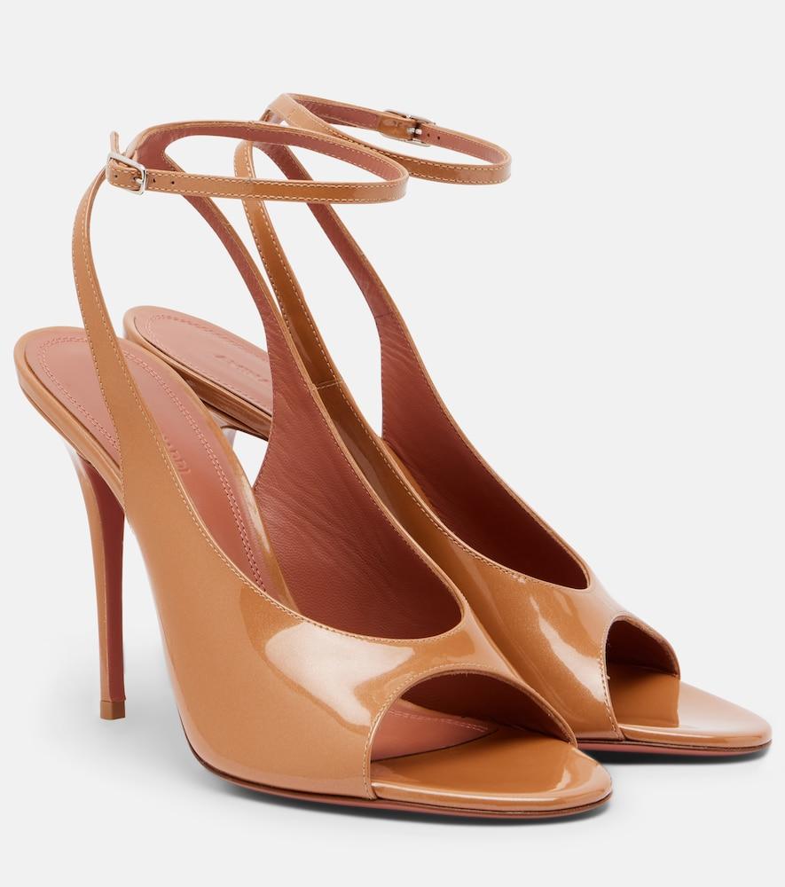 amina muaddi anok patent leather slingback sandals