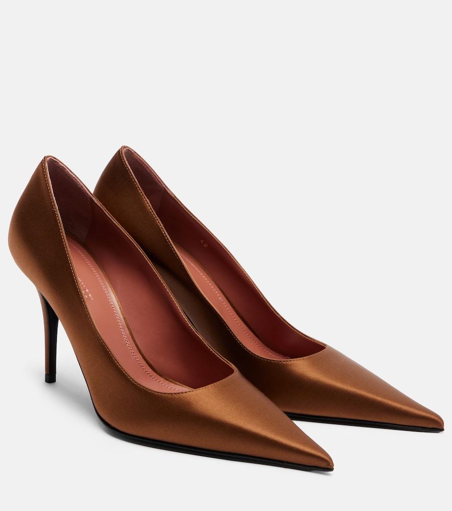 amina muaddi barbara satin pumps