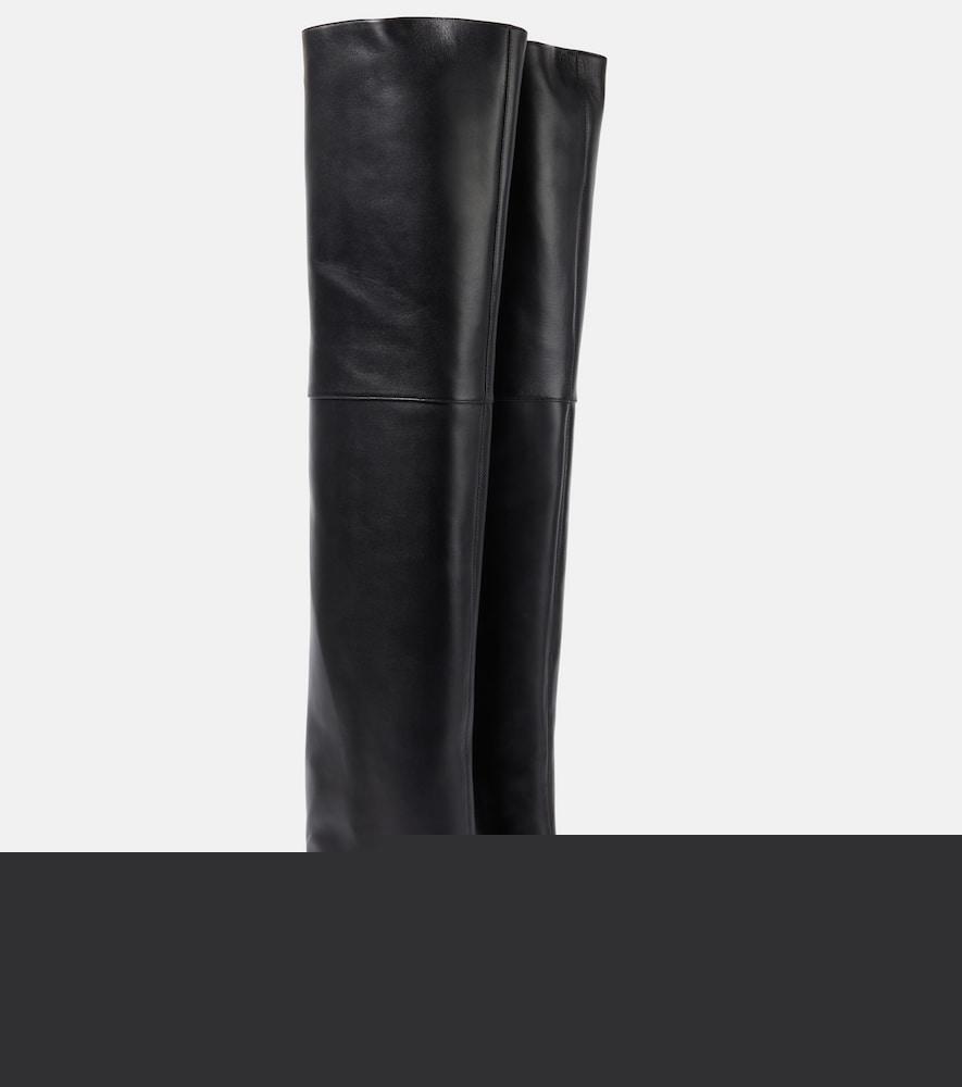 amina muaddi fiona 60 leather over-the-knee boots