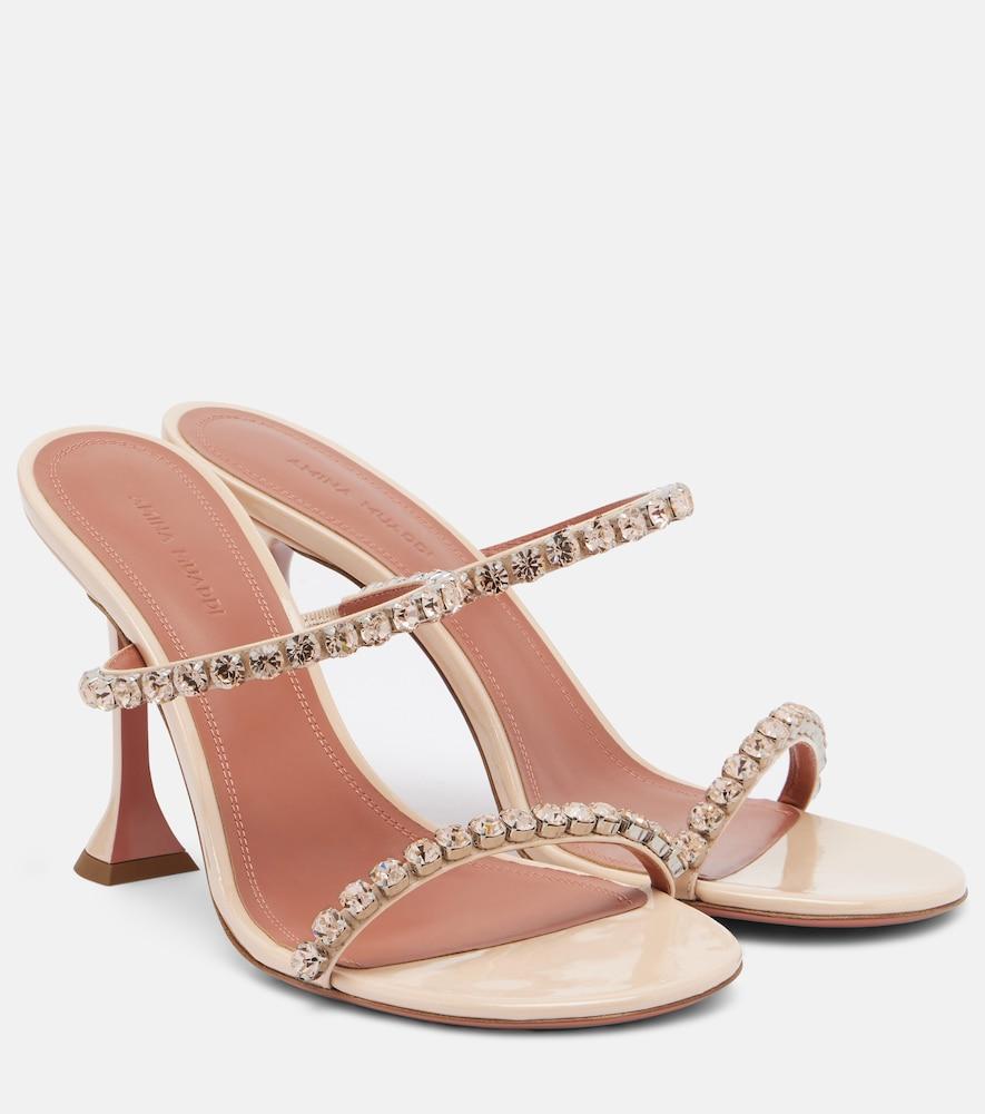 amina muaddi gigi crystal-embellished leather sandals