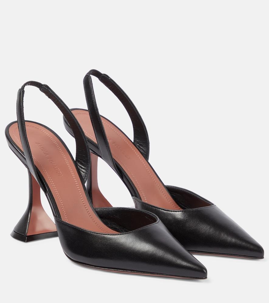 amina muaddi holli leather slingback pumps