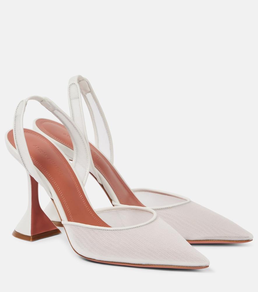 amina muaddi holli mesh slingback pumps