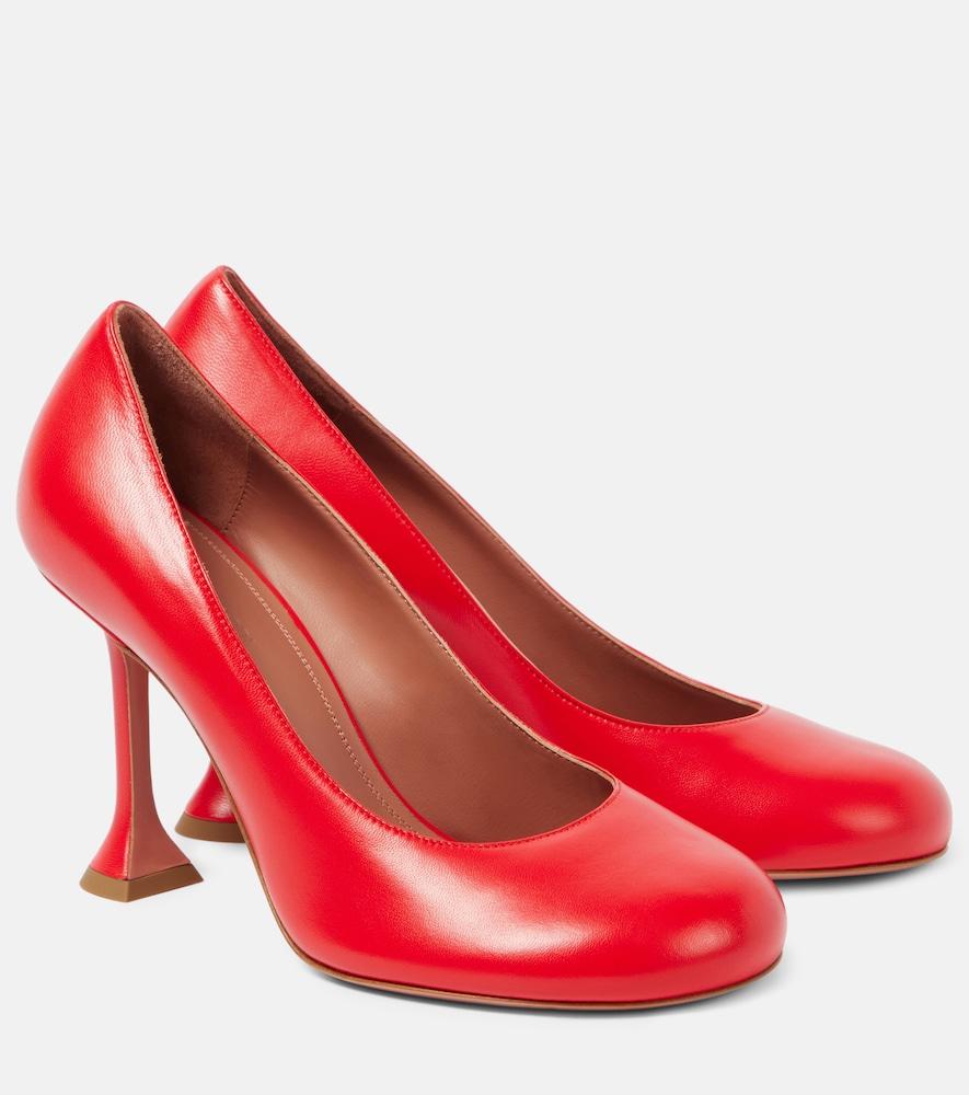 amina muaddi iris 95 leather pumps