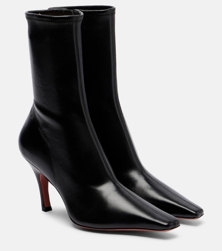 amina muaddi jamie 80 leather ankle boots