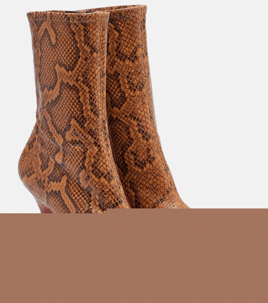amina muaddi jamie snake-effect leather ankle boots