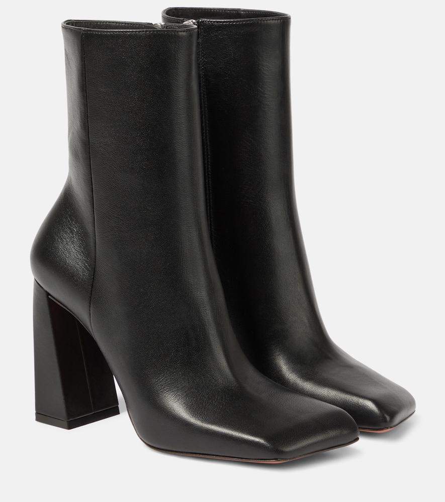 amina muaddi marine 95 leather ankle boots