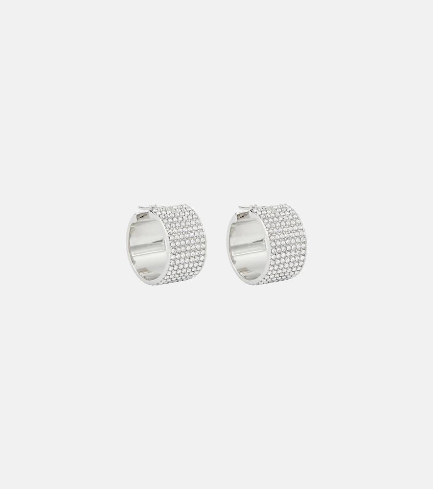amina muaddi rih small embellished hoop earrings
