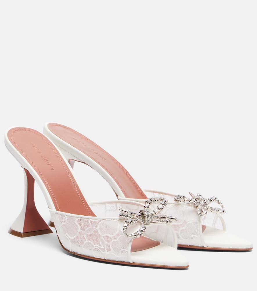 amina muaddi rosie embellished lace mules