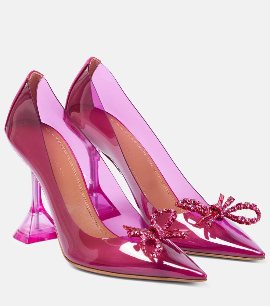 amina muaddi rosie embellished pvc pumps