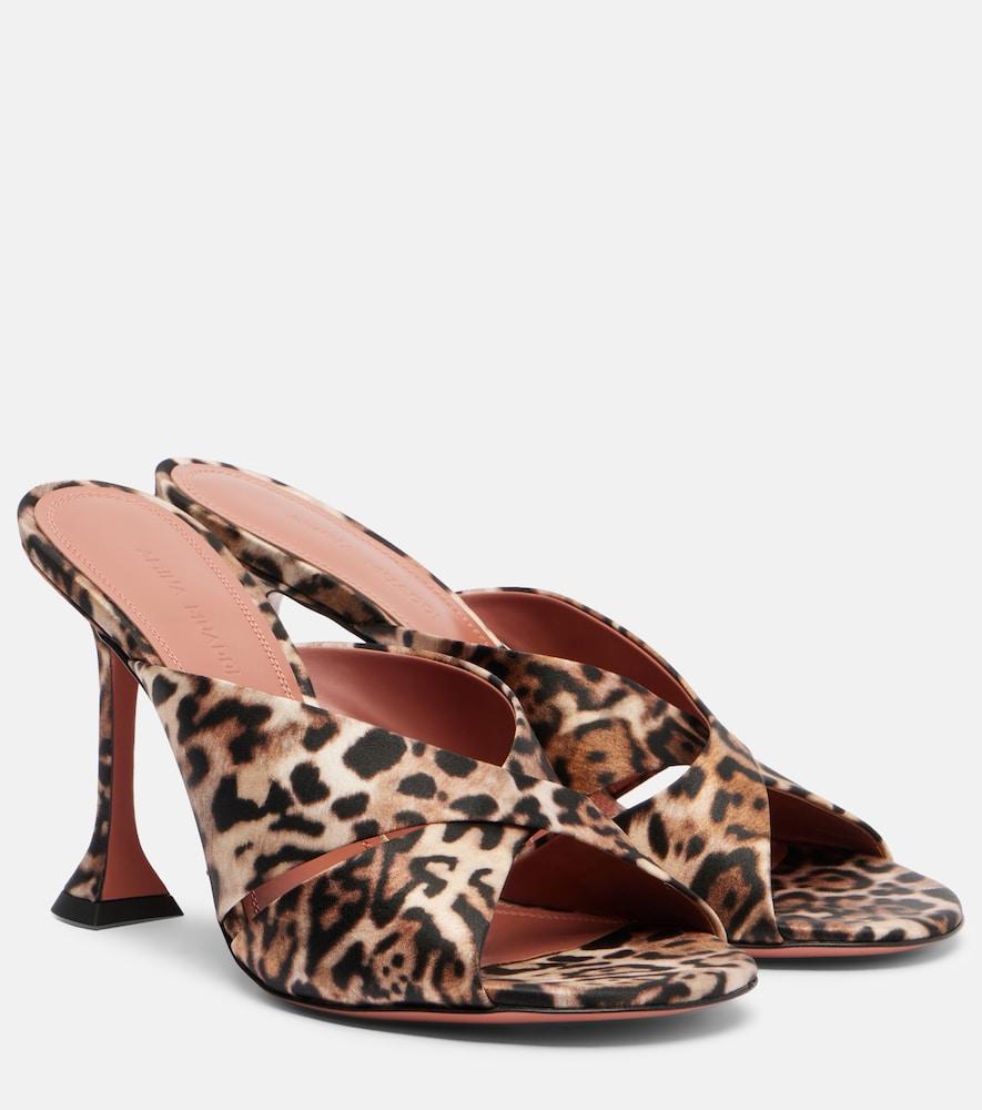 amina muaddi salma leopard-print satin mules