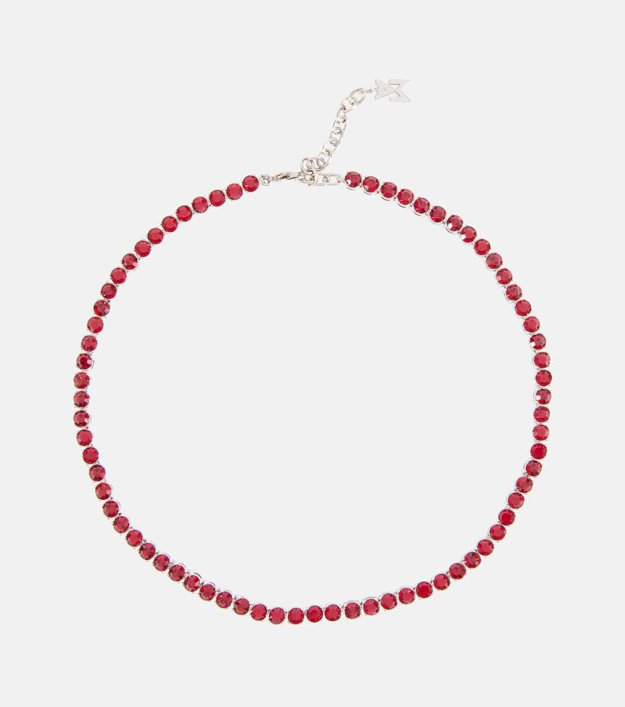 amina muaddi tennis crystal-embellished necklace