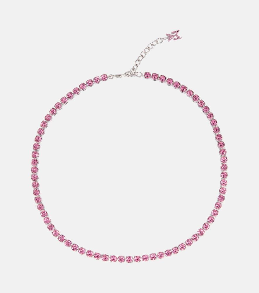 amina muaddi tennis crystal-embellished necklace