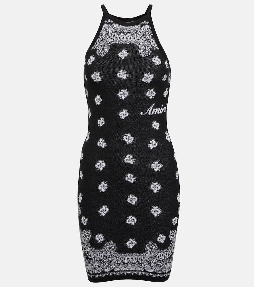 amiri bandana-printed halterneck cotton minidress