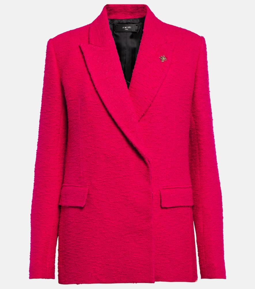 amiri double-breasted bouclé blazer