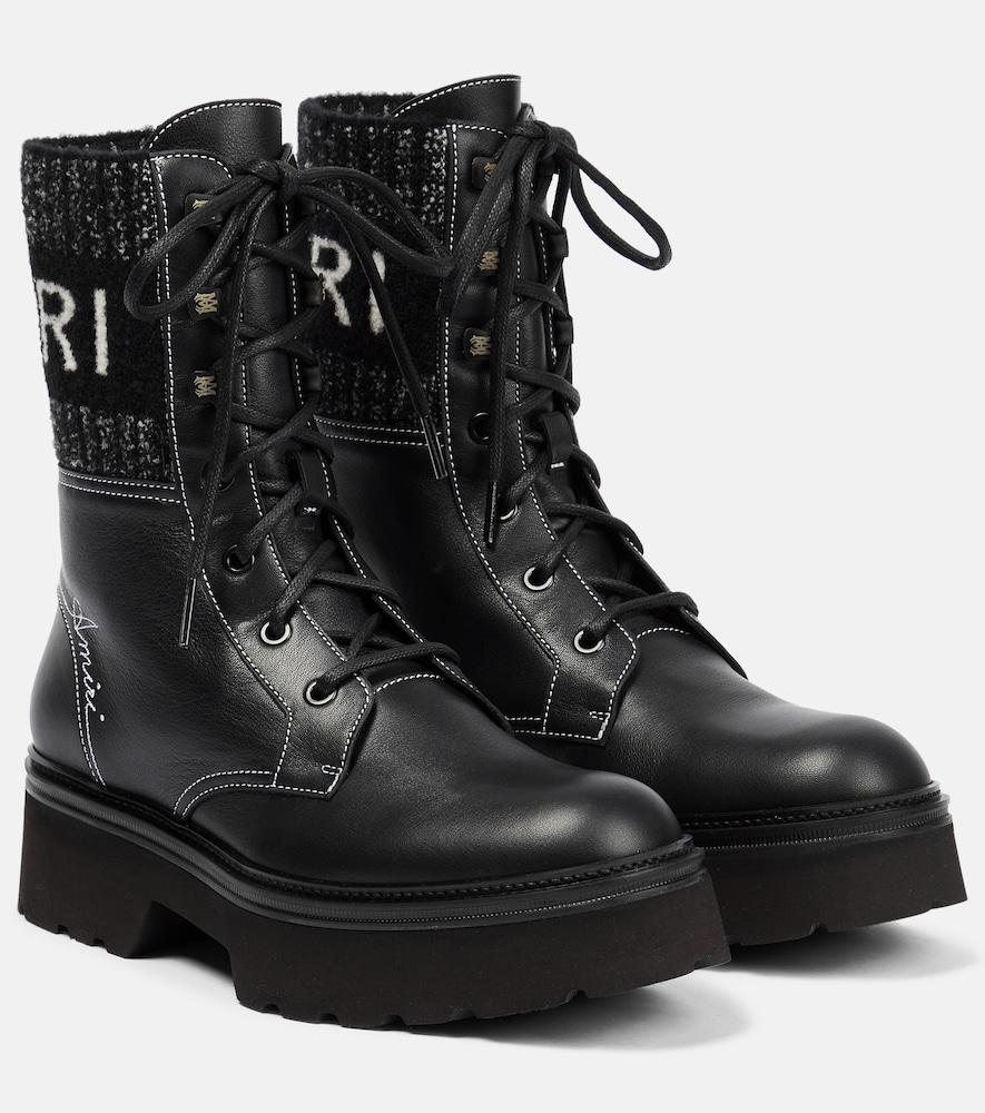 amiri leather lace-up boots