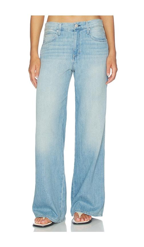 amo denim regina wide leg jeans in blue. - size 24 (also in 25, 26, 27, 28, 29, 30, 31, 32)