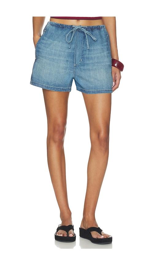 amo denim simone short in blue. - size l (also in m, s, xs)