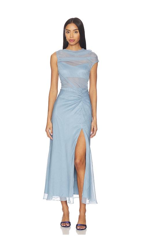 amur amille sheer gown in blue. - size 0 (also in 2, 6, 8, 10)