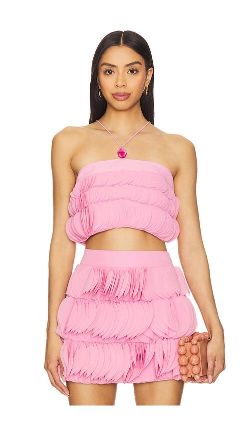 amur capri top in pink. - size 0 (also in 2, 4, 6, 8)