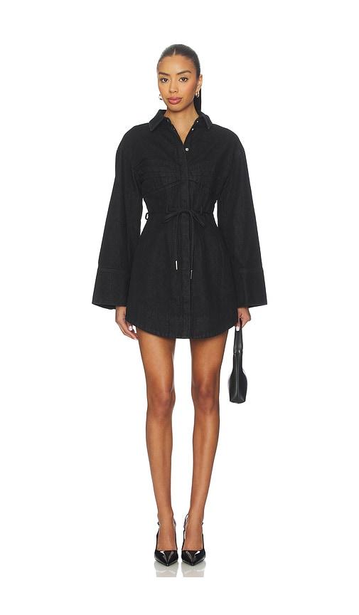 amur clea denim day dress in charcoal. - size 4 (also in 6)