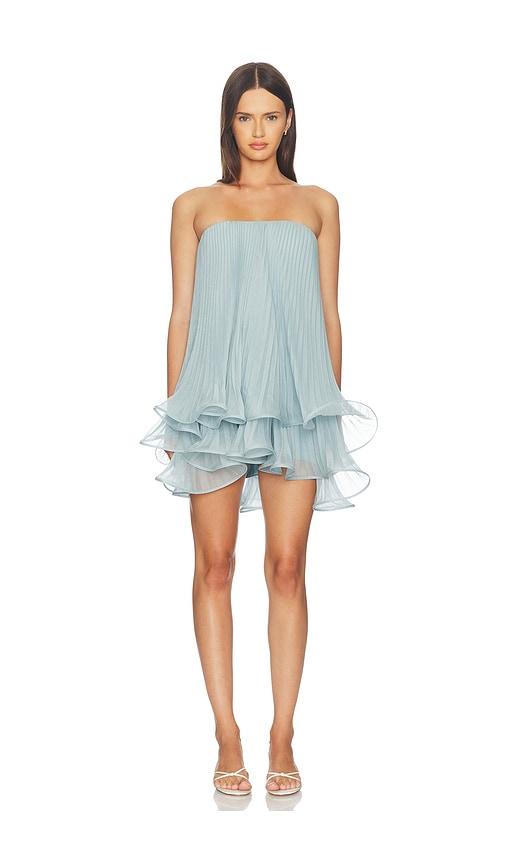 amur dalia pleated baby doll dress in blue. - size 4 (also in 6)