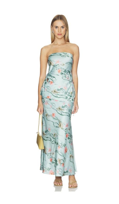 amur ever tiered maxi dress in blue. - size 00 (also in 2, 4, 10, 12)