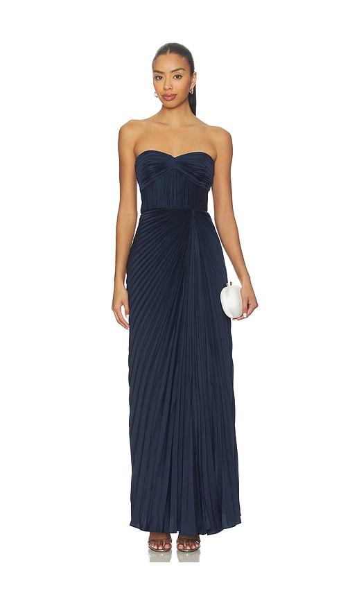 amur joyceann sweetheart gown in navy. - size 00 (also in 2, 4, 6)