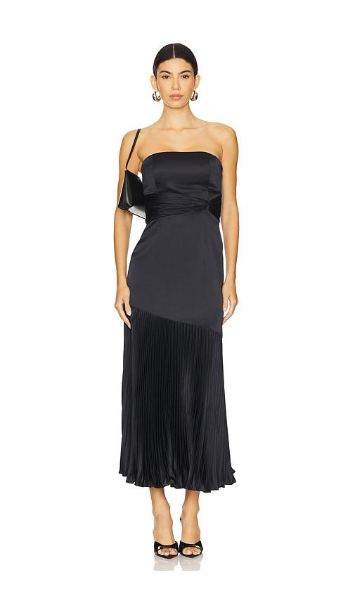 amur milly pleated midi dress in navy. - size 00 (also in 10)