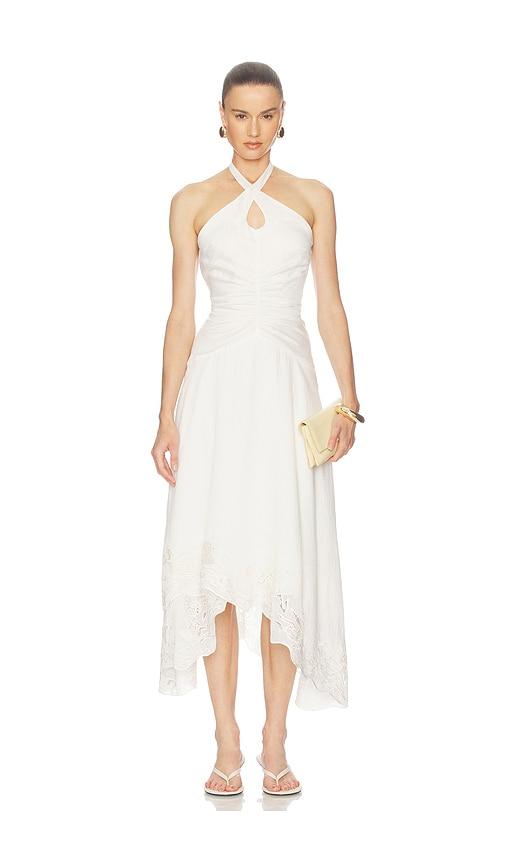 amur romee embroidered maxi dress in white. - size 00 (also in 10, 2, 4, 6, 8)
