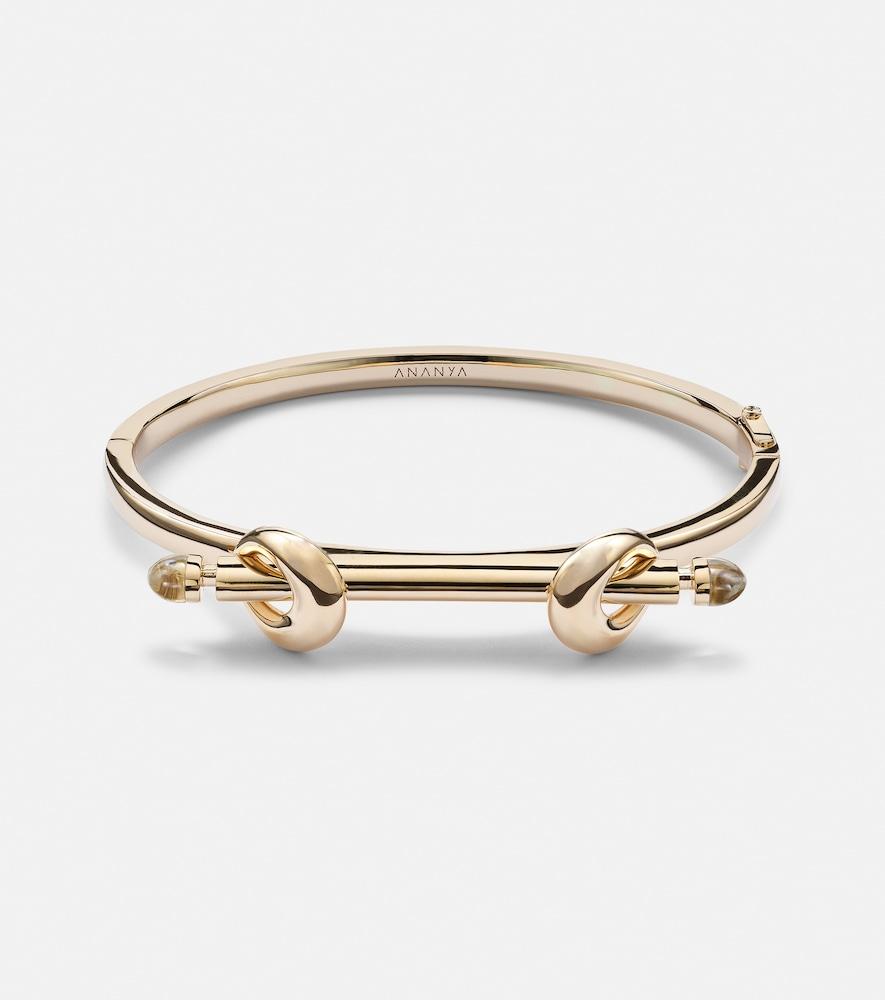 ananya chakra 18kt gold bangle with quartz