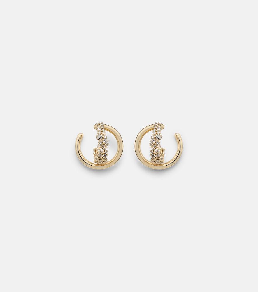 ananya scatter double 18kt gold earrings with diamonds