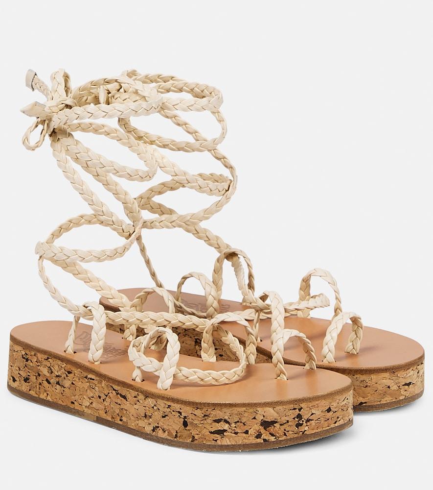 ancient greek sandals caryatis leather platform sandals