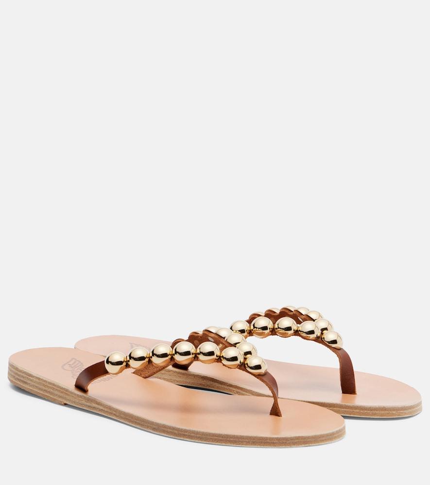 ancient greek sandals endoxi studded leather thong sandals