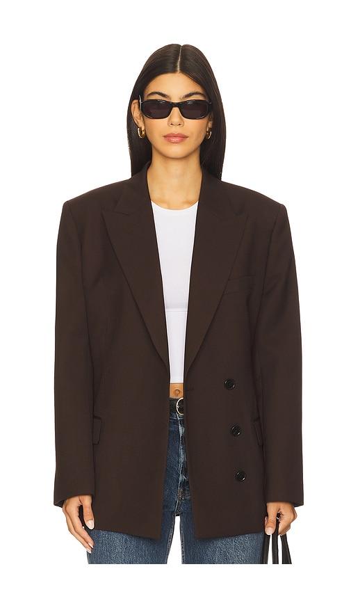 anine bing aretha blazer in chocolate. - size l (also in xs)