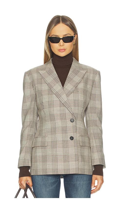 anine bing aretha blazer in taupe. - size l (also in xs, s)