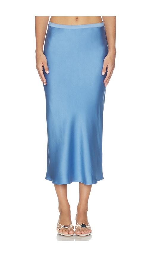 anine bing bar silk skirt in blue. - size l (also in xs, s, m)