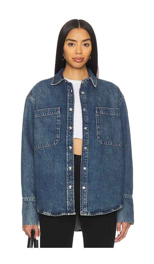 anine bing dante shirt in blue. - size l (also in m)