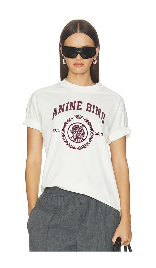 anine bing jaylin tee collegiate in cream. - size l (also in xs, s, m)