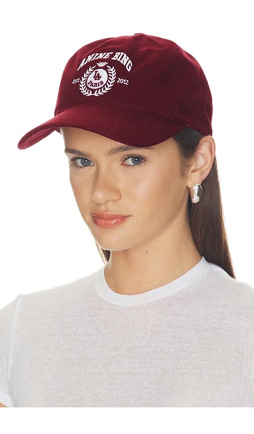 anine bing jeremy baseball collegiate cap in burgundy.