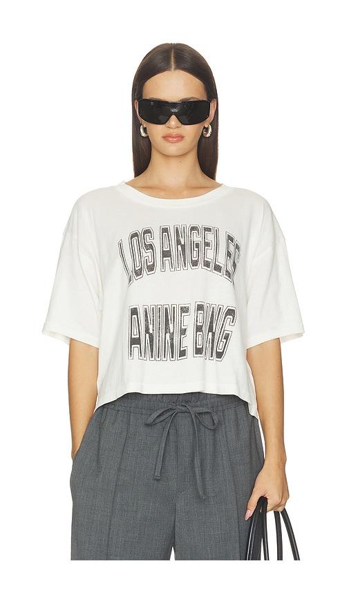anine bing johnny cropped tee in cream. - size l (also in xs, s, m)