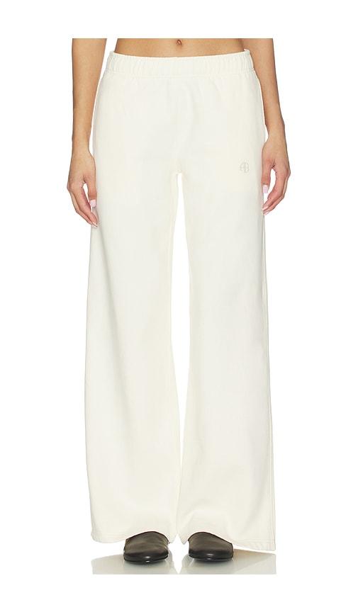 anine bing kacey monogram sweatpant in cream. - size l (also in s, m)