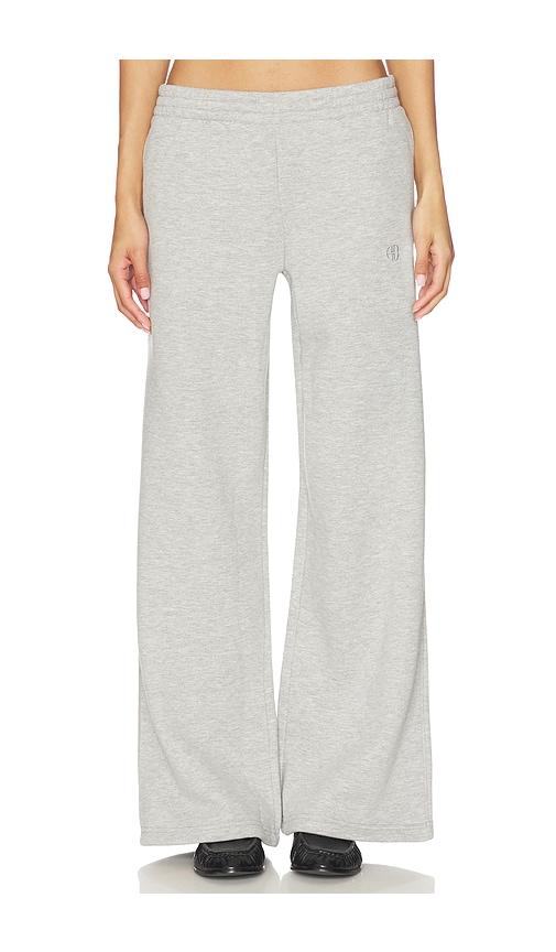 anine bing kacey sweatpant monogram in grey. - size l (also in xs, s, m)