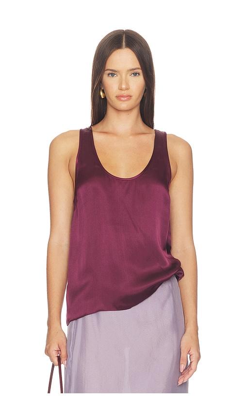 anine bing lea top in burgundy. - size l (also in xs, s, m)