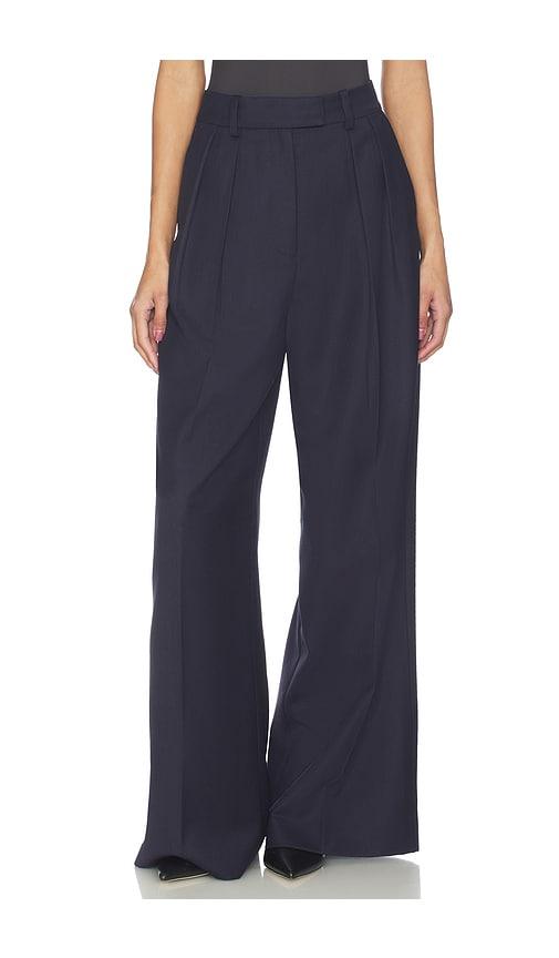 anine bing lou trouser in navy. - size 10 (also in 2)
