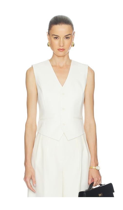 anine bing mario vest in cream. - size l (also in xs, s, m)