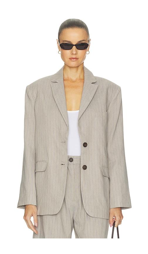 anine bing quinn blazer in taupe. - size 32 (also in 34, 36, 38, 40)