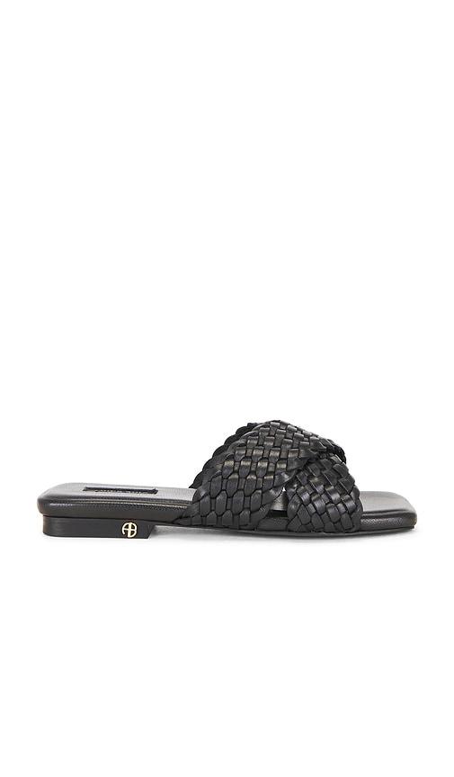 anine bing ria braided slides in black. - size 36 (also in 39)