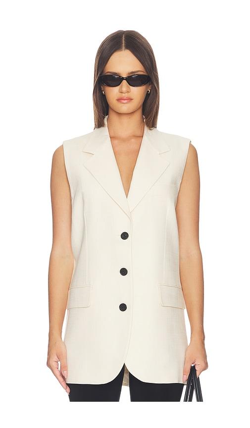 anine bing sara vest in cream. - size 34 (also in 36, 38, 40)